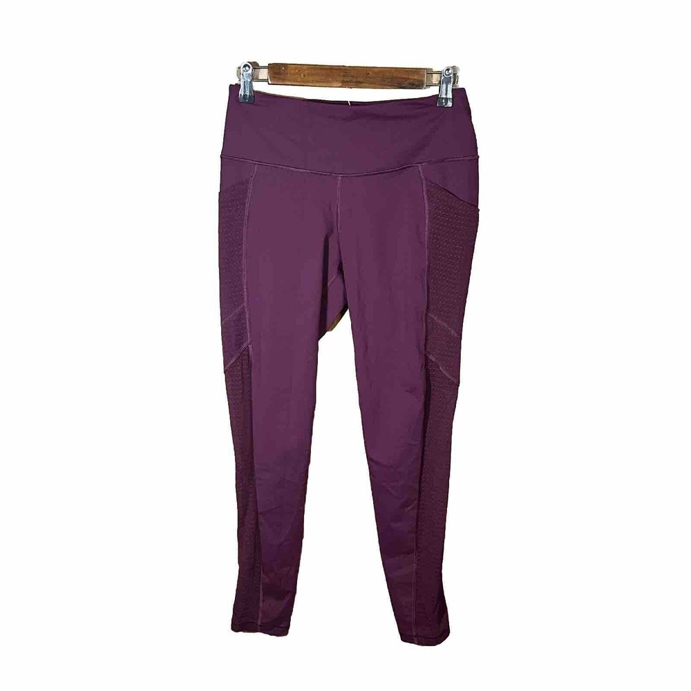 Victoria‎ Sport Burgendy Mesh Leg Workout Leggings women's size medium